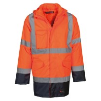 Parka bicolore de travail 4 en 1 Haute Visibilité...