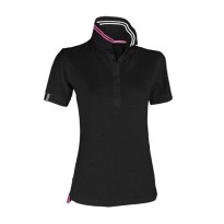 Polo à manches courtes pour femme Nautic avec des rayures fluorescentes sur le col - Payper AY 7418