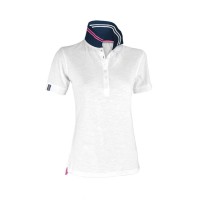 Polo à manches courtes pour femme Nautic avec des rayures fluorescentes sur le col - Payper AY 7418