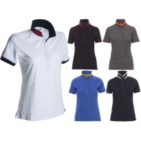 Polo Memphis Femme à Manches Courtes avec Bande de...