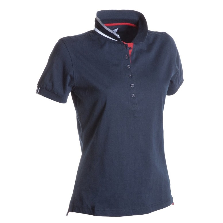 Polo Memphis Femme à Manches Courtes avec Bande...