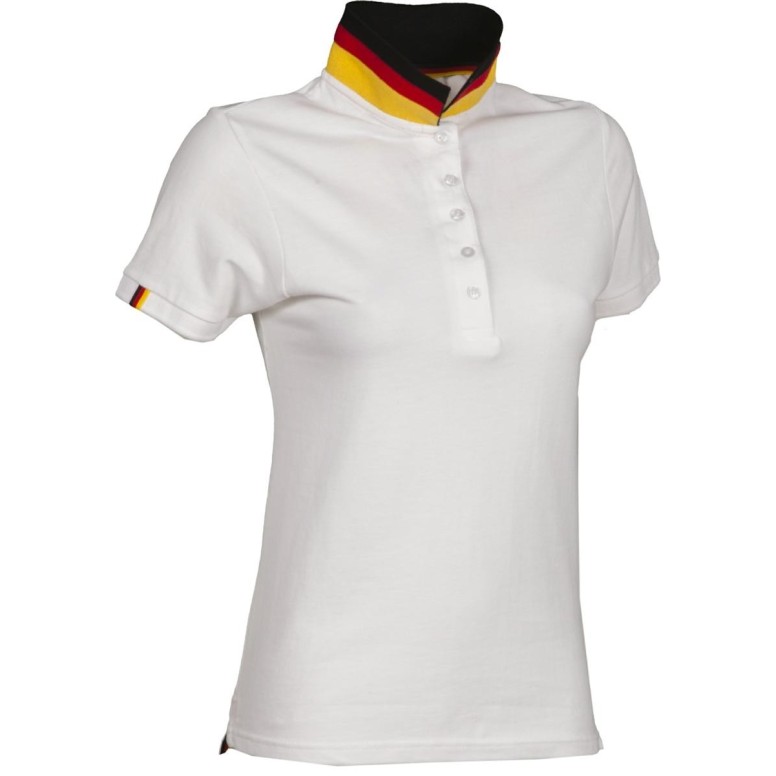 Polo Nation Femme à Manches Courtes avec Bande...