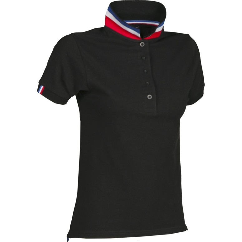 Polo Nation Femme à Manches Courtes avec Bande...