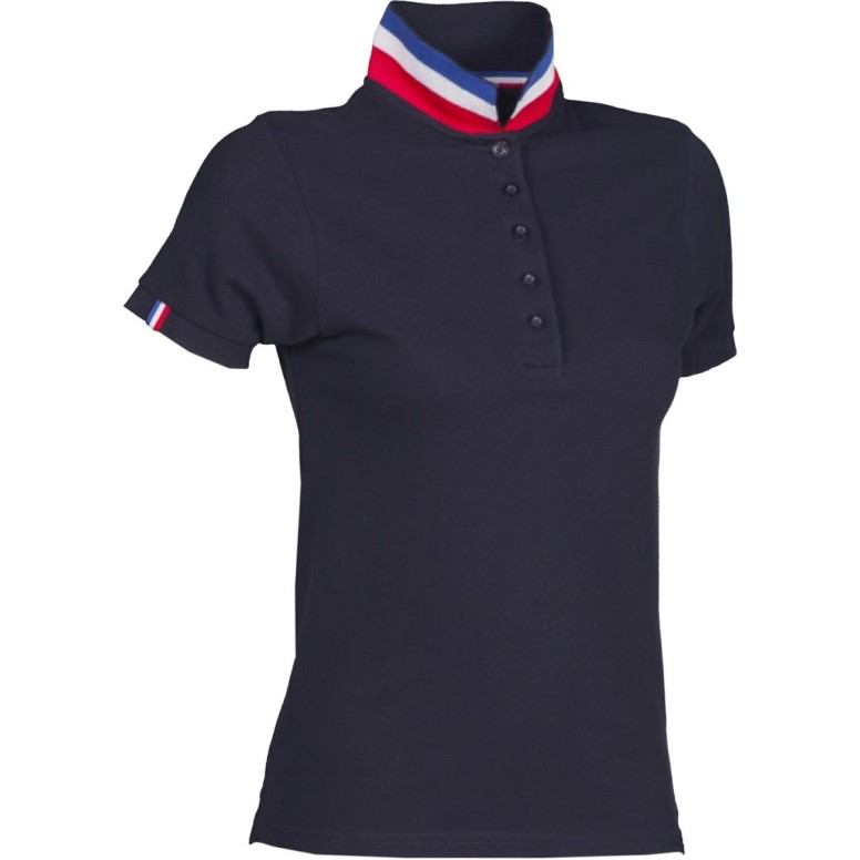 Polo Nation Femme à Manches Courtes avec Bande...