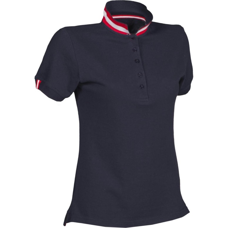 Polo Nation Femme à Manches Courtes avec Bande...