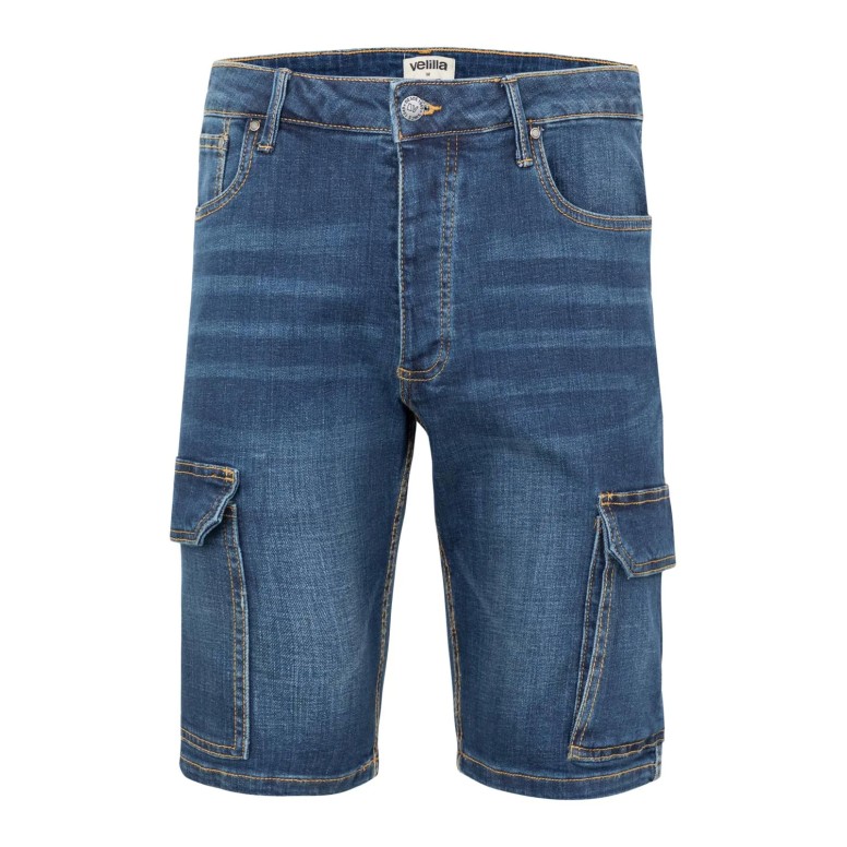 Short en jean de travail stretch multipoches...