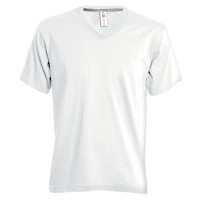 T-shirt Col en V à manches courtes en 100 % coton pour femme - Payper AY 7464