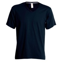 T-shirt Col en V à manches courtes en 100 % coton pour femme - Payper AY 7464