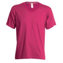 T-shirt Col en V à manches courtes en 100 % coton pour femme - Payper AY 7464
