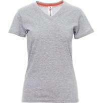 T-shirt Col en V à manches courtes en 100 % coton pour femme - Payper AY 7464