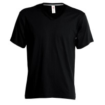T-shirt Col en V à manches courtes en 100 % coton pour femme - Payper AY 7464