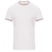 T-shirt Col Rond à Manches Courtes en Coton avec Tricolore en Contraste Flag - Payper AY 7453