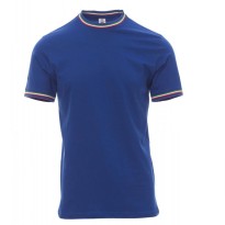 T-shirt Col Rond à Manches Courtes en Coton avec Tricolore en Contraste Flag - Payper AY 7453