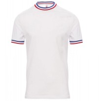 T-shirt Col Rond à Manches Courtes en Coton avec Tricolore en Contraste Flag - Payper AY 7453
