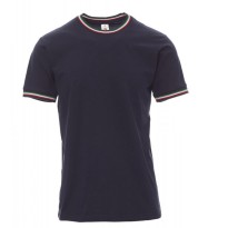 T-shirt Col Rond à Manches Courtes en Coton avec Tricolore en Contraste Flag - Payper AY 7453