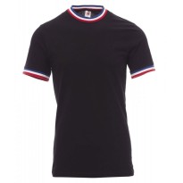 T-shirt Col Rond à Manches Courtes en Coton avec Tricolore en Contraste Flag - Payper AY 7453