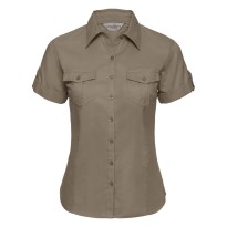 Chemise de travail à manches courtes pour femme à...