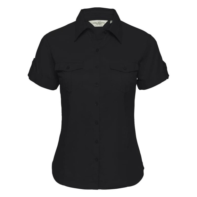 Chemise de travail à manches courtes pour femme...