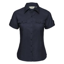 Chemise de travail à manches courtes pour femme à enrouler Russell - JE919F