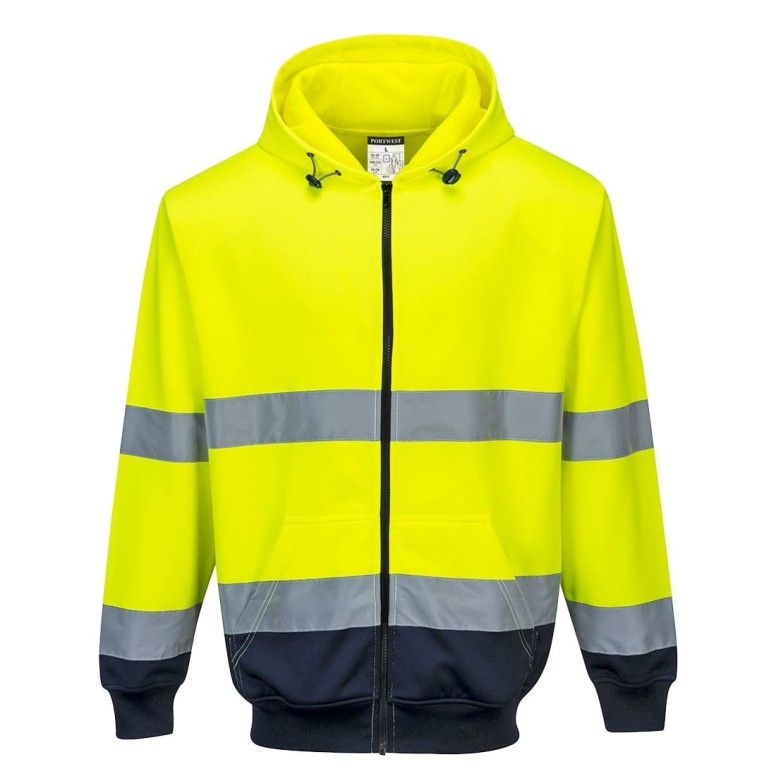 Sweat de travail bicolore à capuche avec...