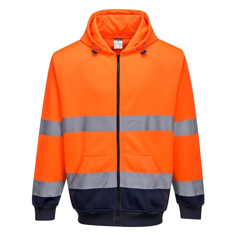 Sweat de travail bicolore à capuche avec...