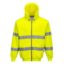 Sweat à capuche de travail avec fermeture éclair intégrale haute visibilité Portwest B305