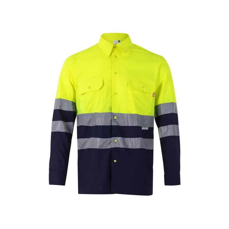 Chemise bicolore à manches longues de travail...