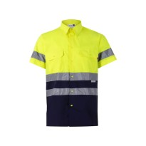 Chemise bicolore à manches courtes de travail haute visibilité Velilla 142