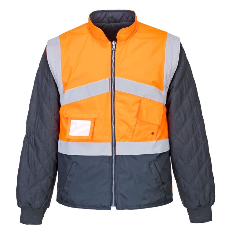 Veste de travail bicolore réversible à haute...