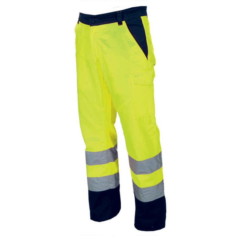 Pantalon bicolore de travail haute visibilité à...