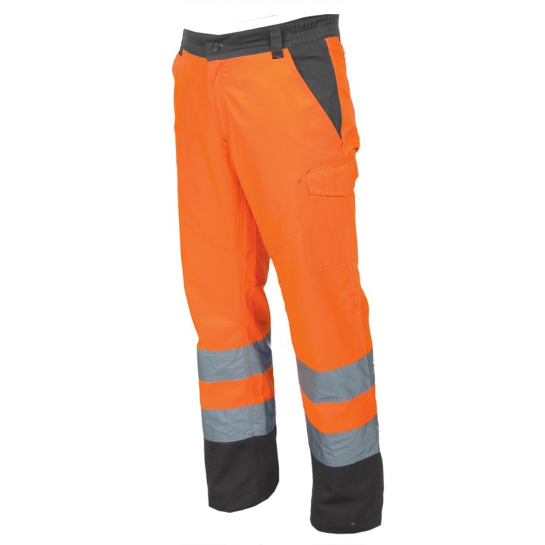 Pantalon bicolore de travail haute visibilité à...