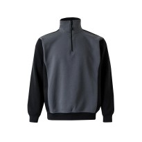 Sweat-shirt à fermeture éclair court bicolore à col montant de travail Velilla 105703