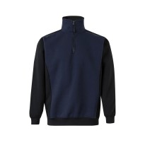 Sweat-shirt à fermeture éclair court bicolore à col montant de travail Velilla 105703