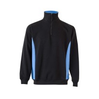 Sweat-shirt à fermeture éclair court bicolore à col... 2