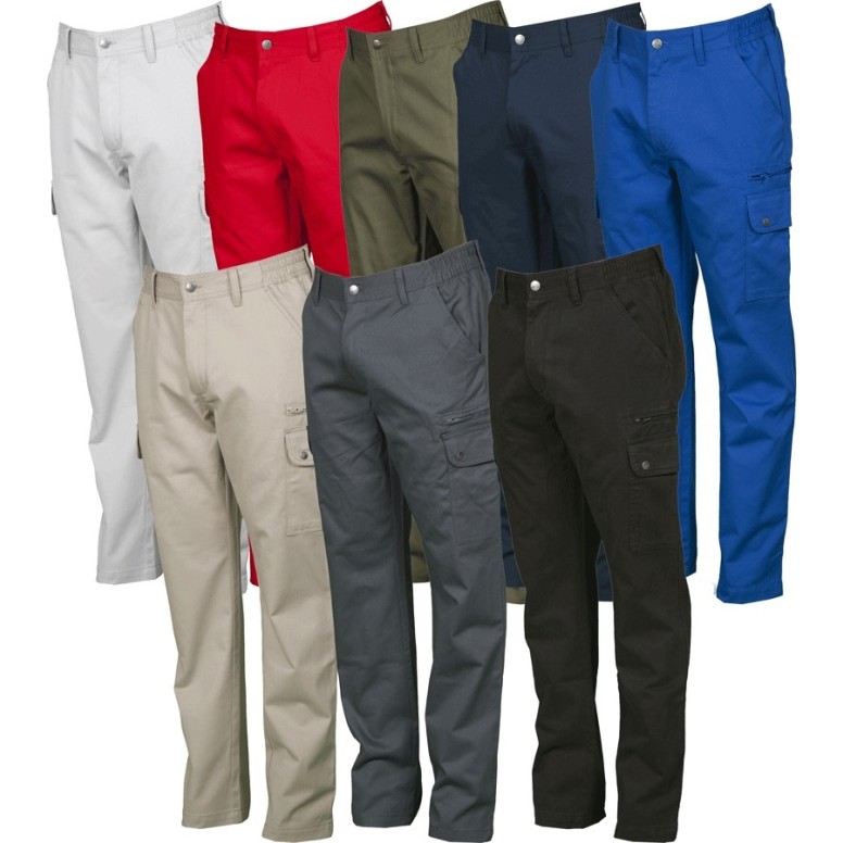 Pantalon de travail à poches multiples en twill...