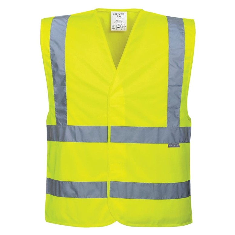 Gilet de travail avec deux bandes horizontales...