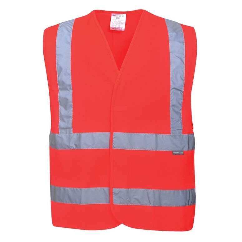 Gilet de travail avec deux bandes horizontales...