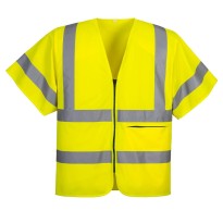 Gilet de travail à manches courtes avec fermeture à...