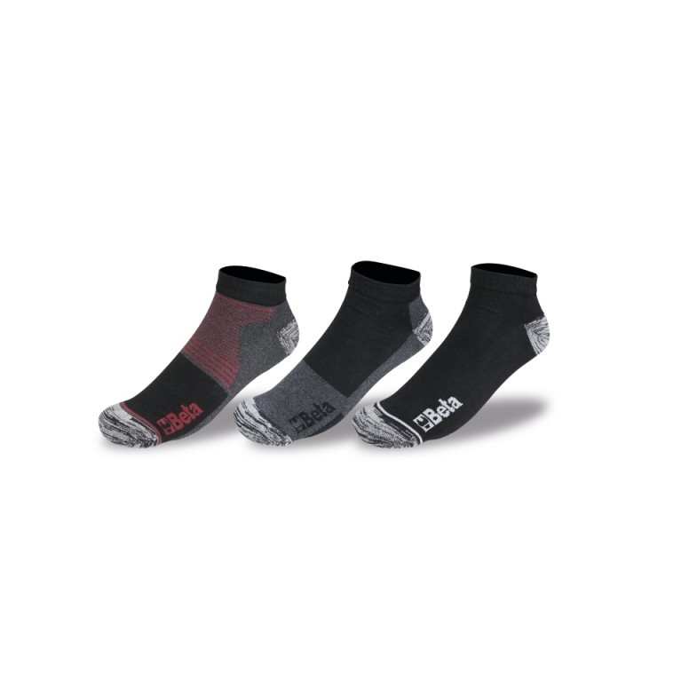 3 paires - Chaussettes courtes en coton de...