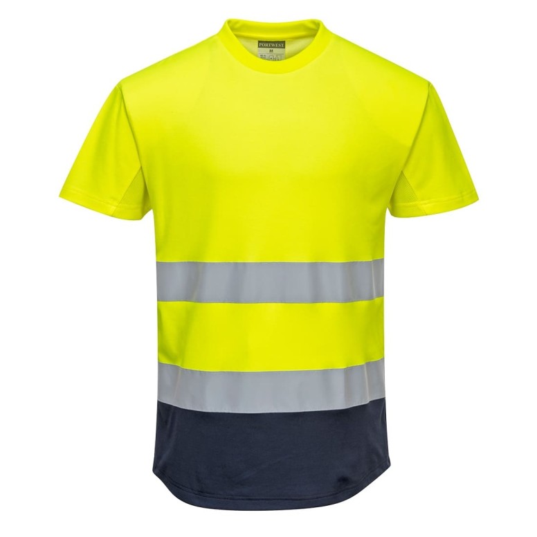 T-shirt de travail bicolore en mesh coton haute...