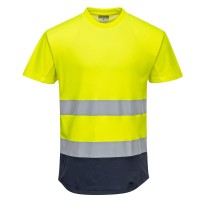 T-shirt de travail bicolore en mesh coton haute visibilité Portwest C395