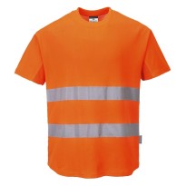 T-shirt de travail Mesh Cotton Comfort haute visibilité Portwest C394