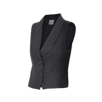 Gilet service col châle de travail multipoches Velilla Lady 417