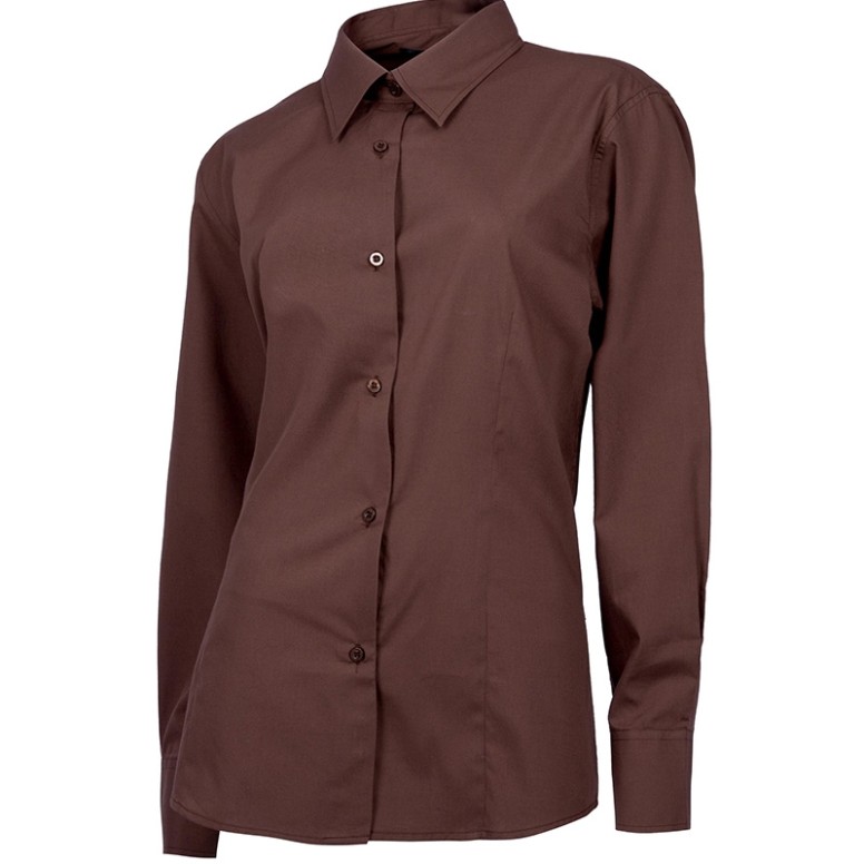 Chemise de travail cintrée pour femme à manches...