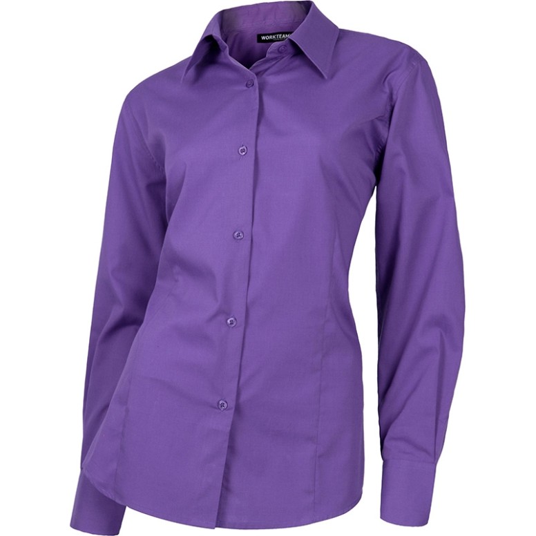 Chemise de travail cintrée pour femme à manches...