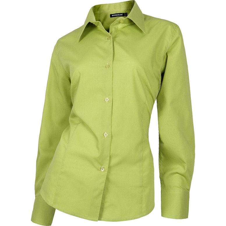Chemise de travail cintrée pour femme à manches...