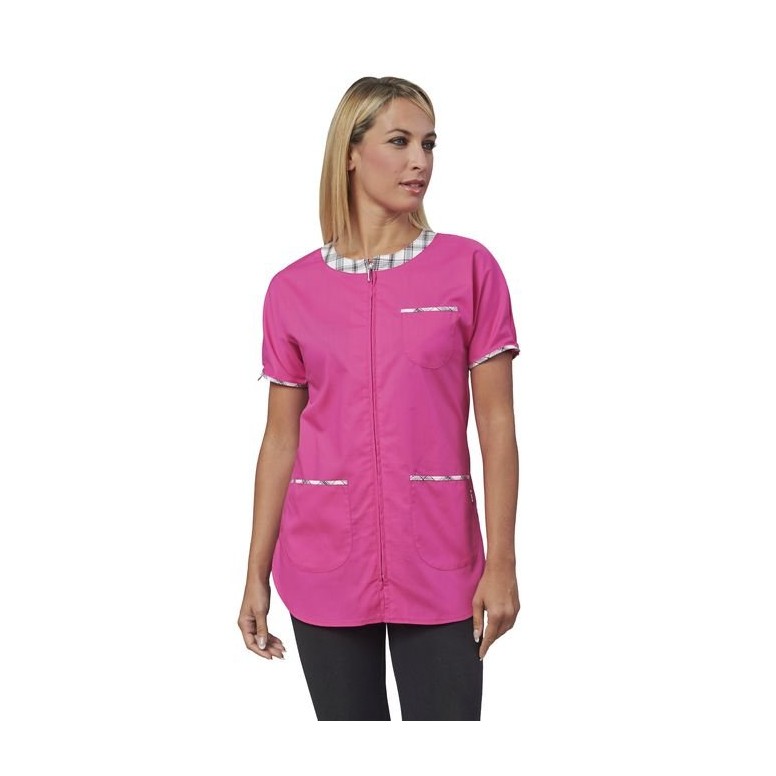 Blouse à manches courtes pour femme à poches...