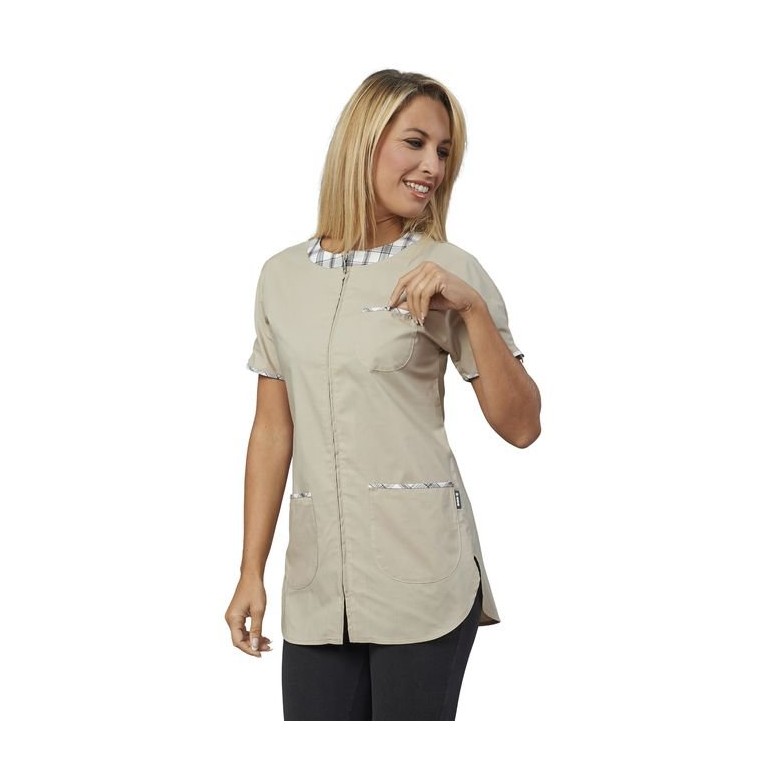 Blouse à manches courtes pour femme à poches...