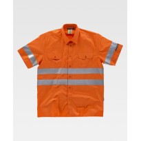 Chemise de travail à manches courtes avec bandes réfléchissantes C3810 - Workteam