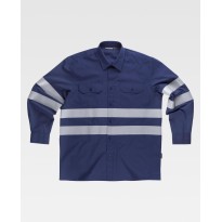 Chemise de travail à manches longues avec bandes B8007 - Workteam